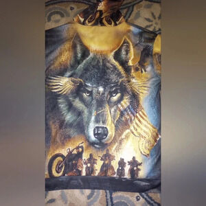 Wolf biker Hoodie Men's Size L